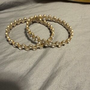 Set of 2 Silver Rhinestone Bangles